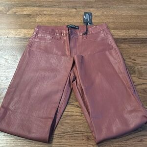 NWT coated jeans. Cropped kicked flare